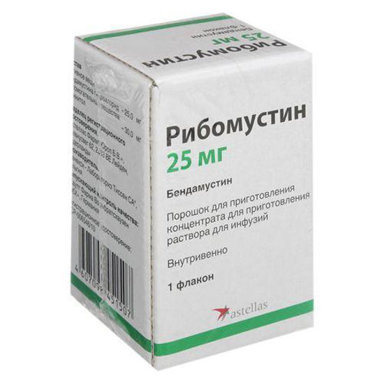 Рибомустин порошок для приготовления концентрата для раствора для инфузий 25 мг флакон №1